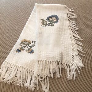 Decorative Counted Cross Stitch Fringed Afghan 50” x 40”